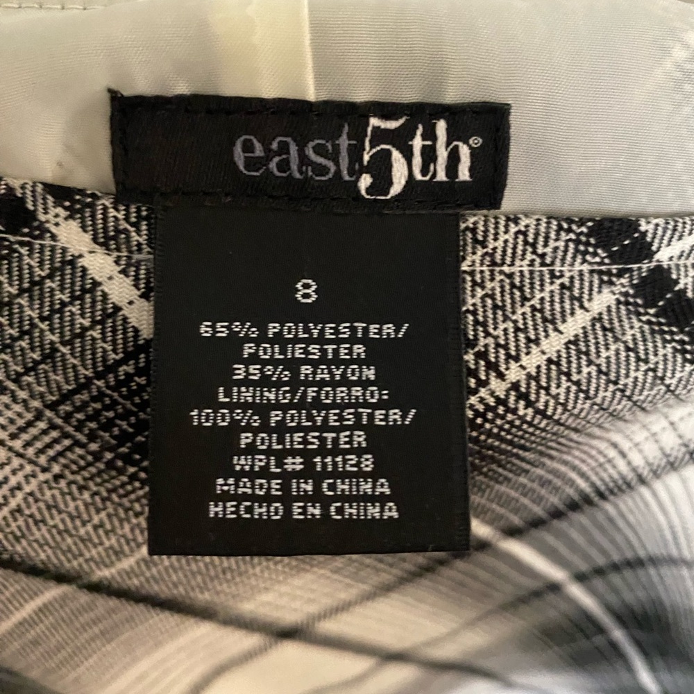East 5th Black and Cream Plaid A-Line Skirt - Picture 3 of 3